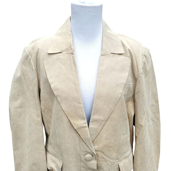 Pamela McCoy Tan Biege Suede Jacket Coat Blazer Sz 1X - Picture 2 of 16